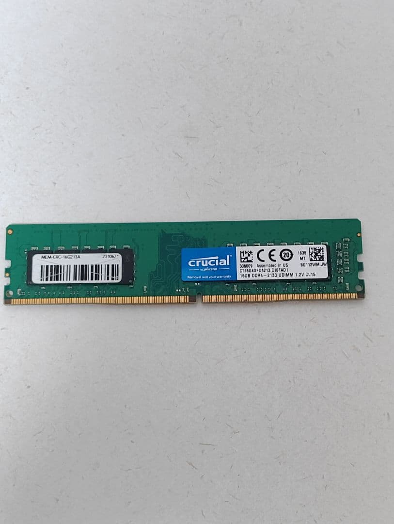 n*1様 Crucial 16GB DDR4 2133MHz メモリ