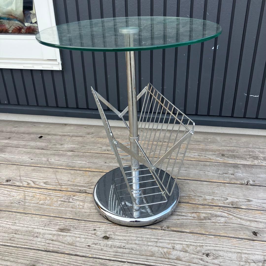 北欧レトロ 円形サイドテーブル コーヒーテーブル 丸テーブル マガジンラック