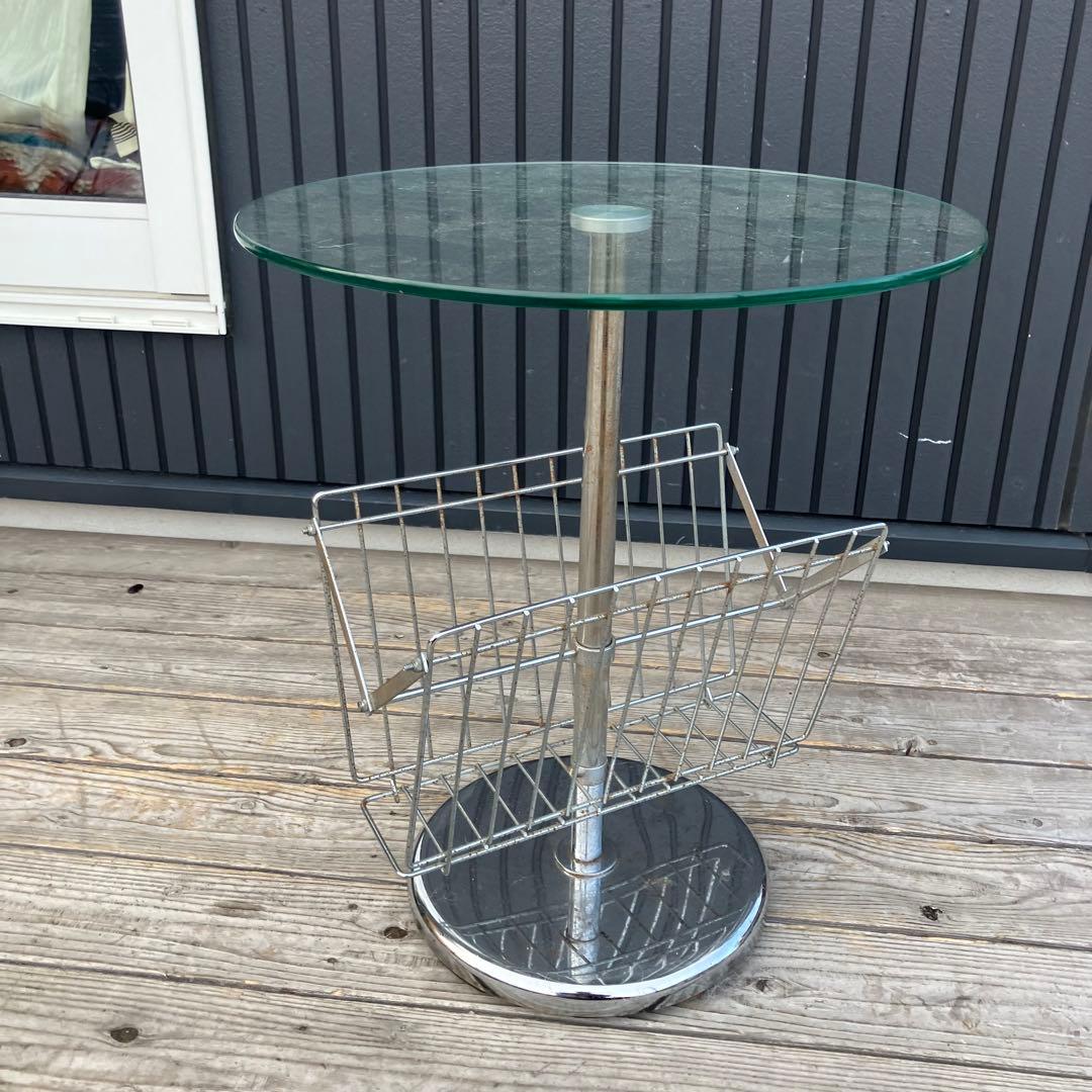 北欧レトロ 円形サイドテーブル コーヒーテーブル 丸テーブル マガジンラック