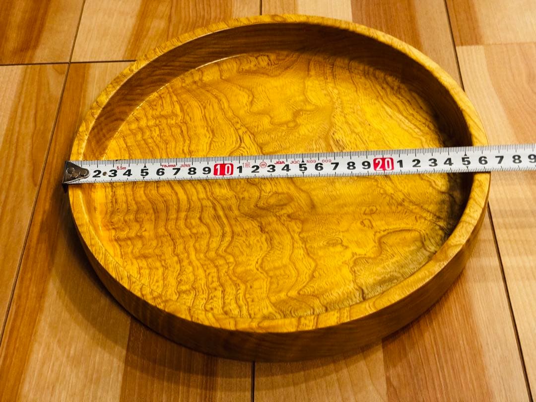 希少 北海道工芸品 瘤杢 木製丸盆 昭和レトロ No.52