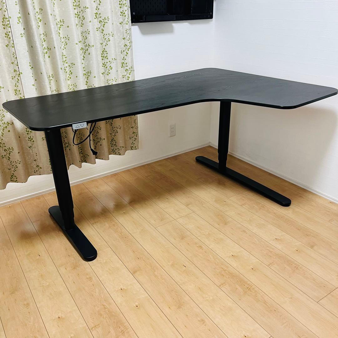 IKEA Bekant 電動　昇降式デスク　Ｌ字　コーナーデスク　黒