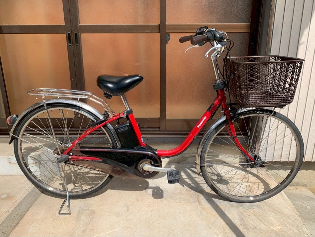 電動自転車　No.6671 パナソニック ビビ DX 26インチ 赤