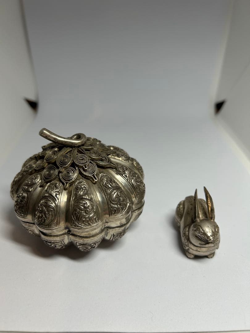 銀製　かぼちゃ＆うさぎ セット　T900 シルバー