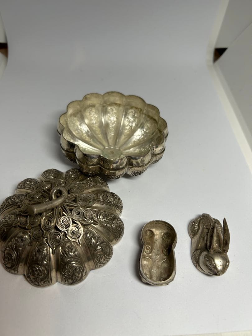 銀製　かぼちゃ＆うさぎ セット　T900 シルバー