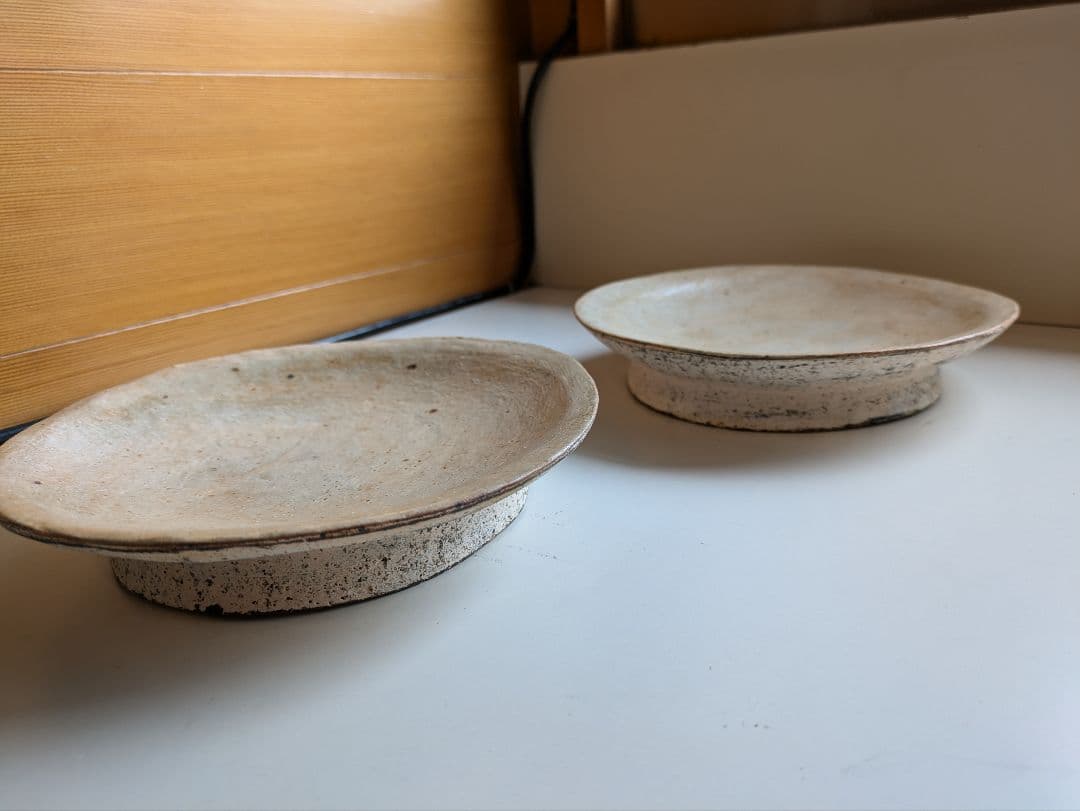 石原稔久　脚付皿　2枚