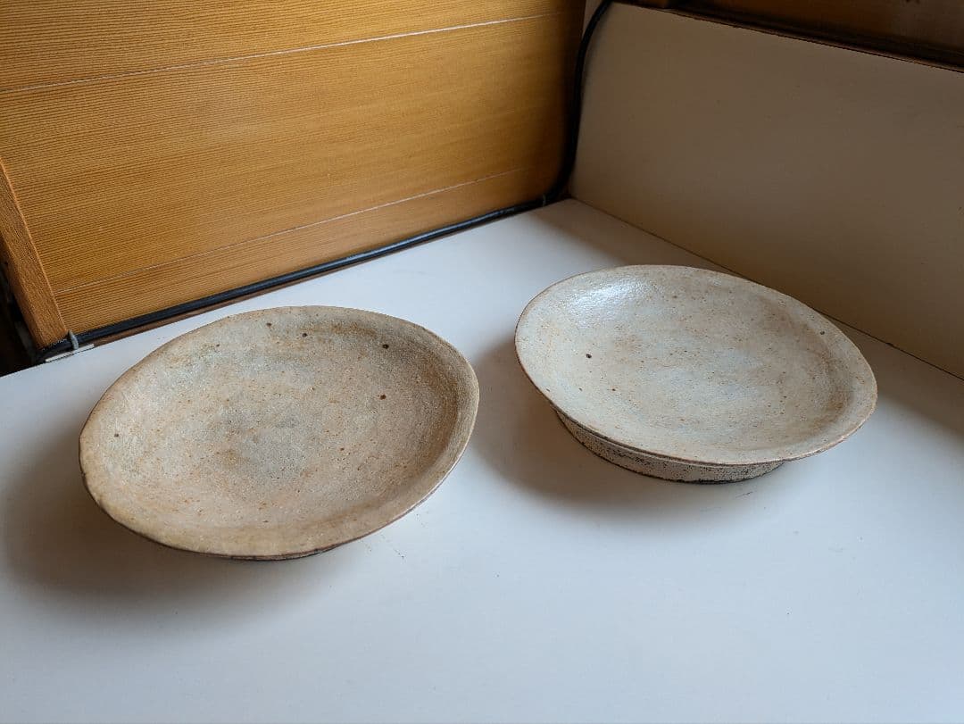 石原稔久　脚付皿　2枚