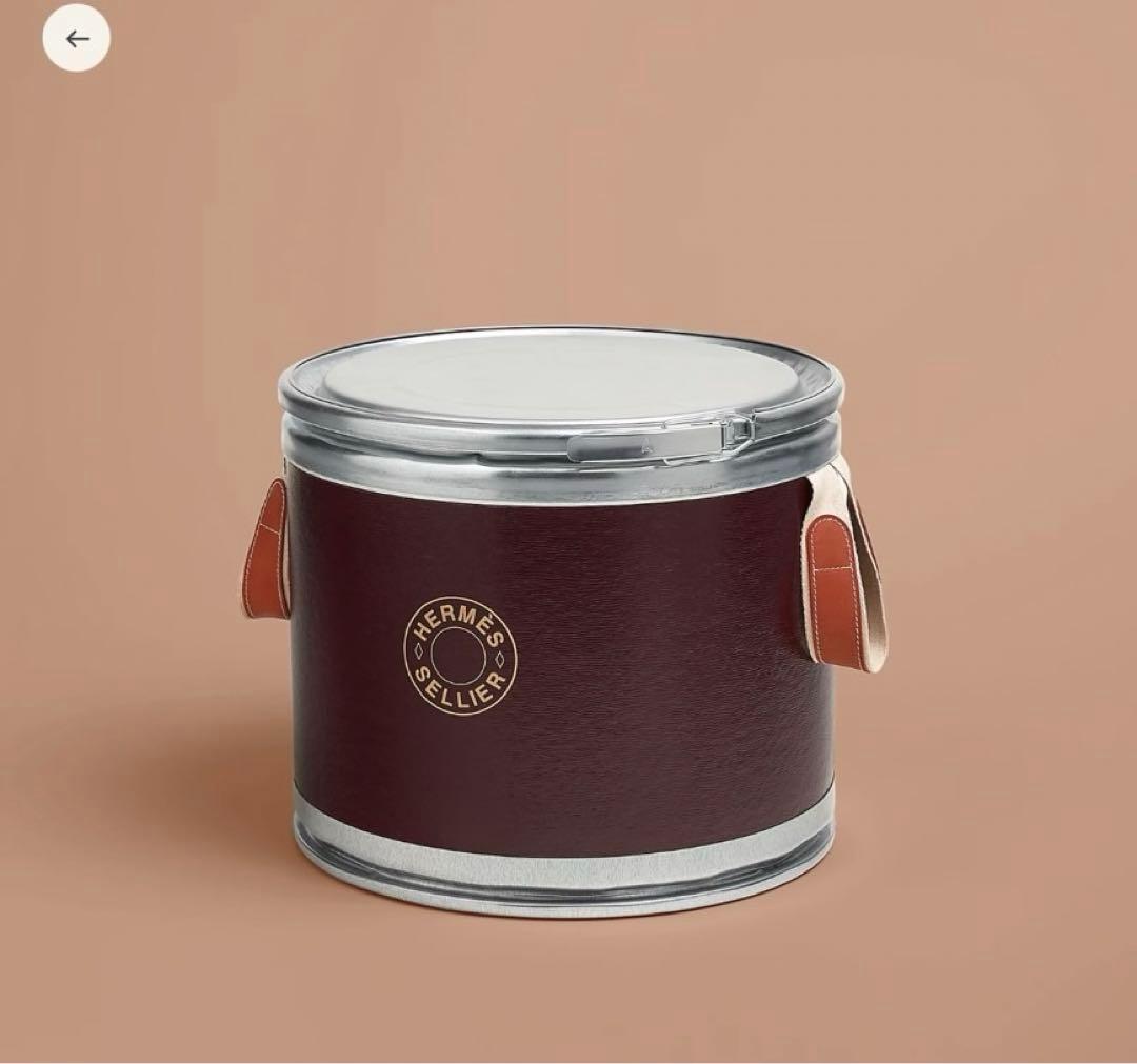 新品未使用　HERMES 馬具缶　サドルボックス　新色ルージュセリエ