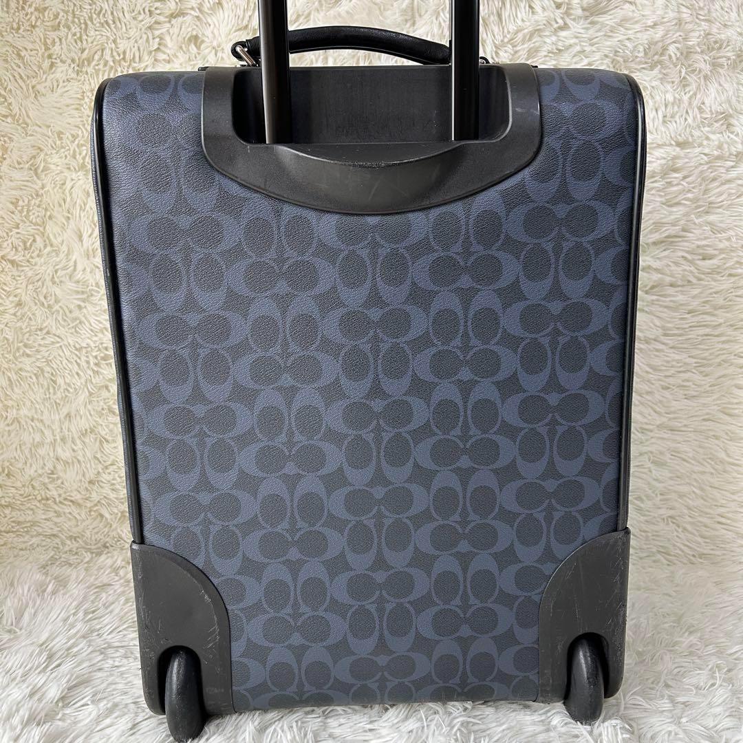 ⭐︎人気⭐︎COACH PVC シグネチャー スーツケース 2泊３日 ネイビー
