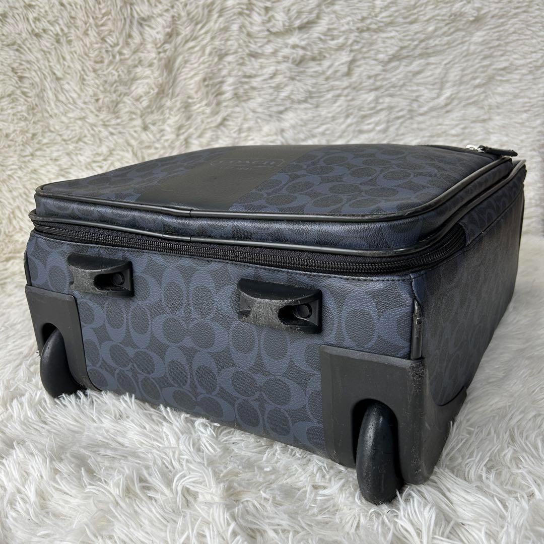 ⭐︎人気⭐︎COACH PVC シグネチャー スーツケース 2泊３日 ネイビー