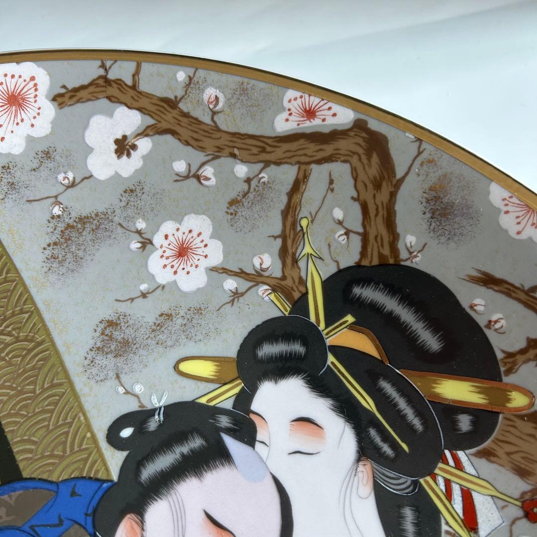 浮世絵　春画 金彩 手描き　希少特大サイズ　大皿 41cm