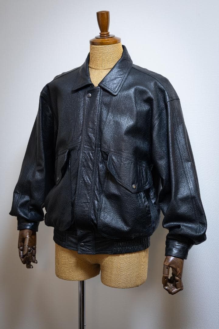 美品日本製THREE GOLD スイングトップレザージャケットヴィンテージ