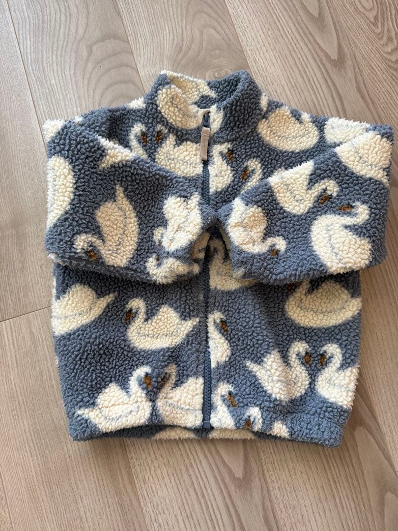 大人気⭐︎KONGES SLØJD 白鳥柄フリースアウター 95cm