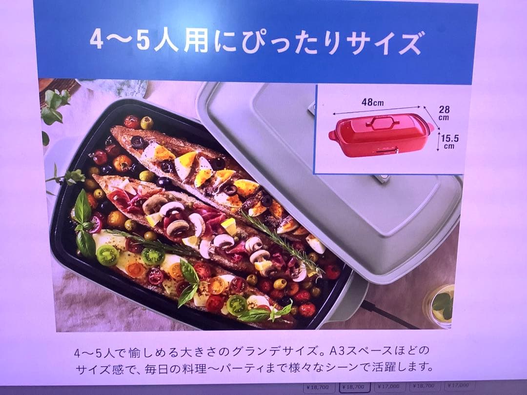 ★新品　BRUNO ホットプレート　グランデサイズ　ブルーグレー　水色　ブルーノ