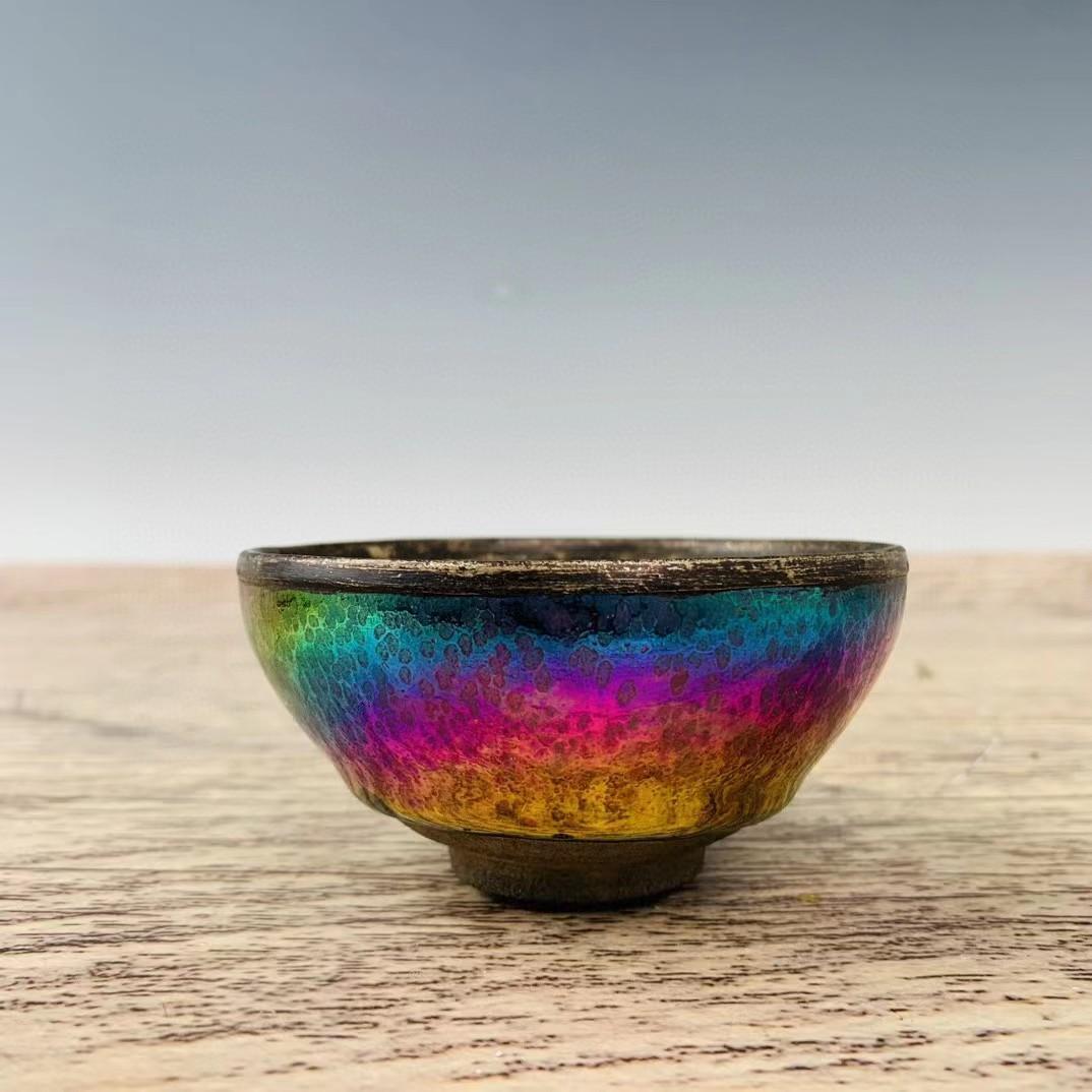 中国古美術・旧蔵の磁器・建窯七彩油滴包銀口盞・置物・書道品・茶道具・文房具・賞物