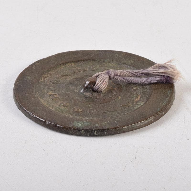 中国　古銅青銅　銅鏡　古鏡　紙鎮　文鎮　時代箱　M　R9324