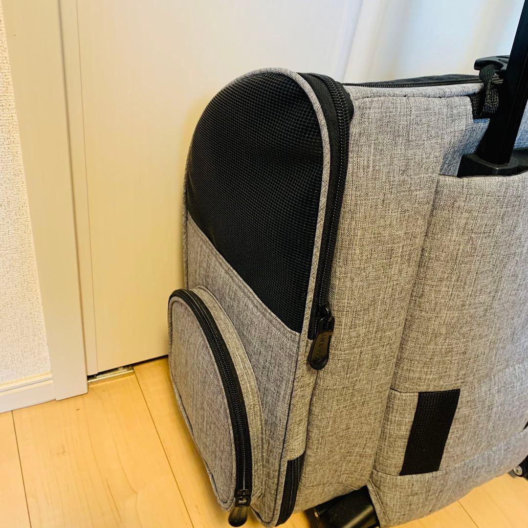 AIRBUGGY キャリーバッグ グレー　キャスター付き　かご　クレート　カート