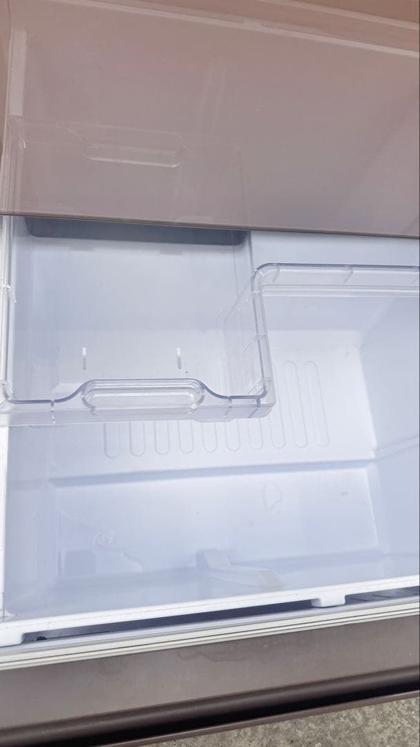 【井上】ブラウン 3ドア冷蔵庫 ガラス扉