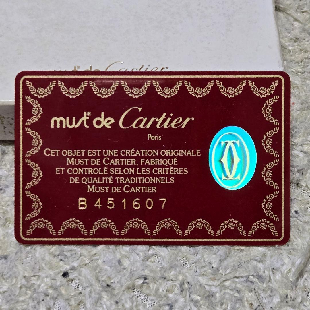 未使用　カルティエ マストライン 二つ折り 財布 レザー ボルドー