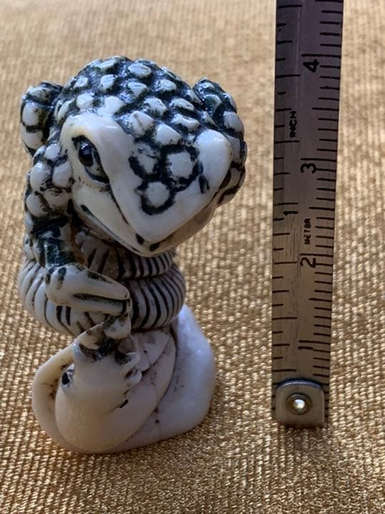 時代物　マンモス　根付 蛙 カエル カタツムリ　蝸牛在銘あり　和装