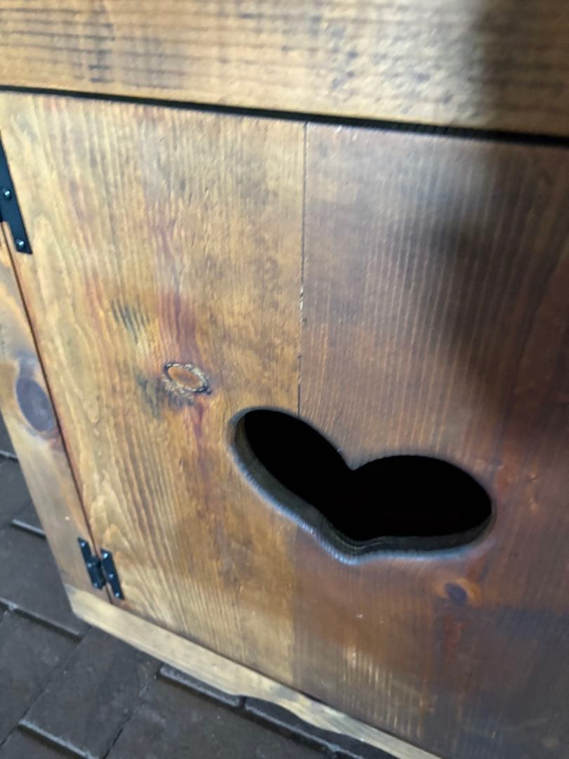 メ*4様 カントリー ナチュラルウッドハート型キャビネット