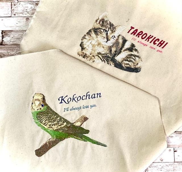 オーダー ペット刺繍トートバッグ 35cm x 23cm