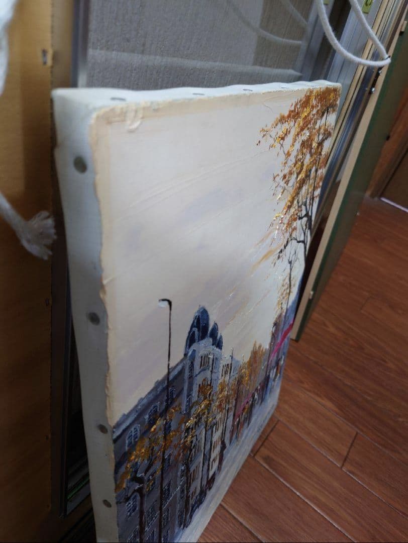 森下一夫 「ランブラス通り」真筆 油絵 絵画 油彩 スペイン F6