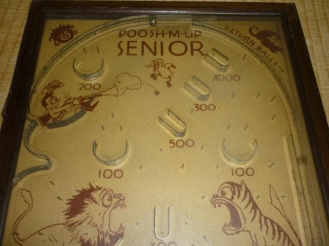 ◆極希少 美品 1930年頃 米国製◆木製卓上ピンボール サファリ