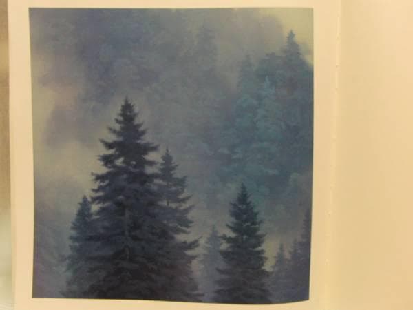 東山魁夷、山雲、青の世界高額画一部、額付