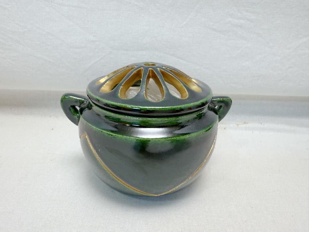 未使用 茶道具 七世 和楽作 青楽 三ツ具足 陶印 利休忌 七事式 共箱