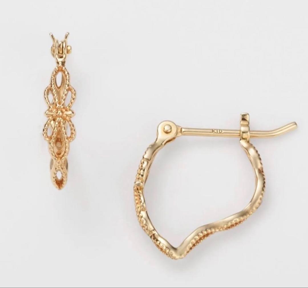 agete k10 透かし フープピアス