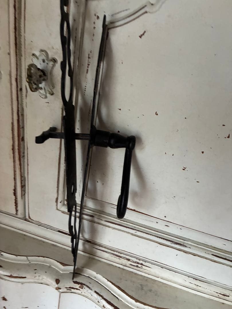 フランス　アンティーク アイアン　ドアノブ　セット　取っ手 ブラック　鋳鉄レア