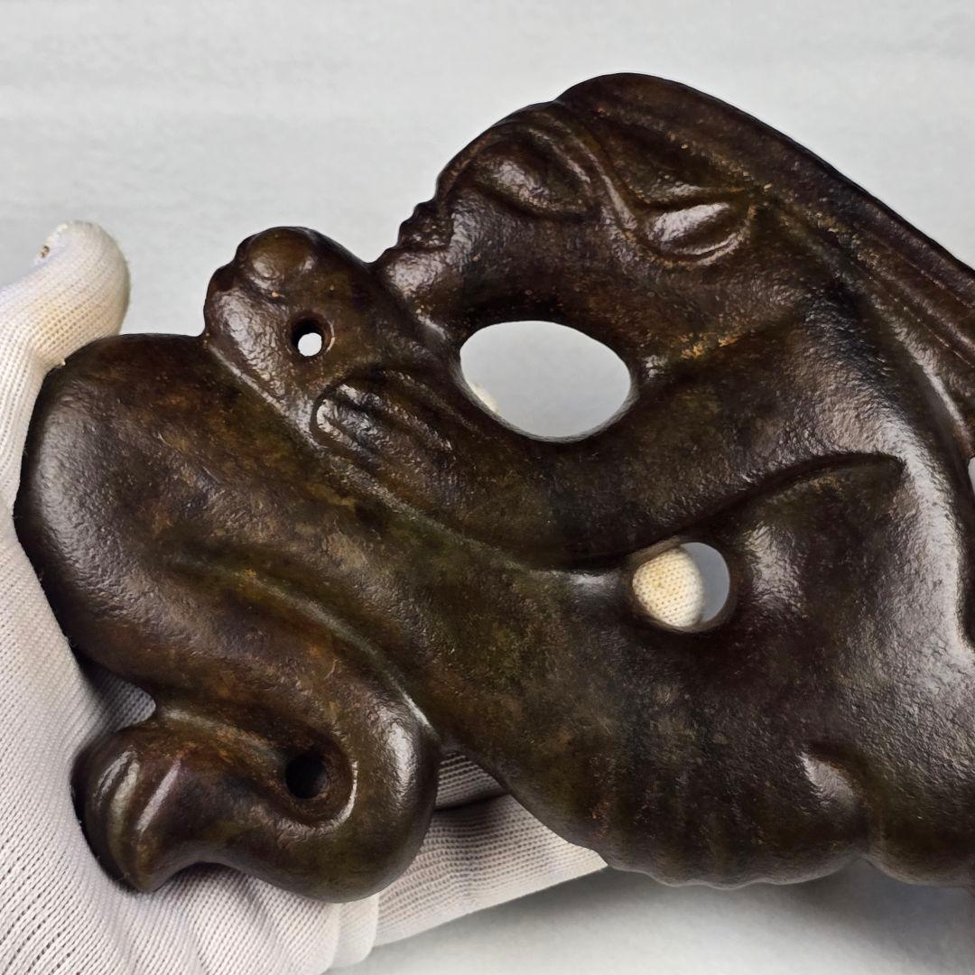 大型祭祀器 上古石器 河磨玉 紅山文化 太陽神追日像 霊の媒介 巫観石器 置物