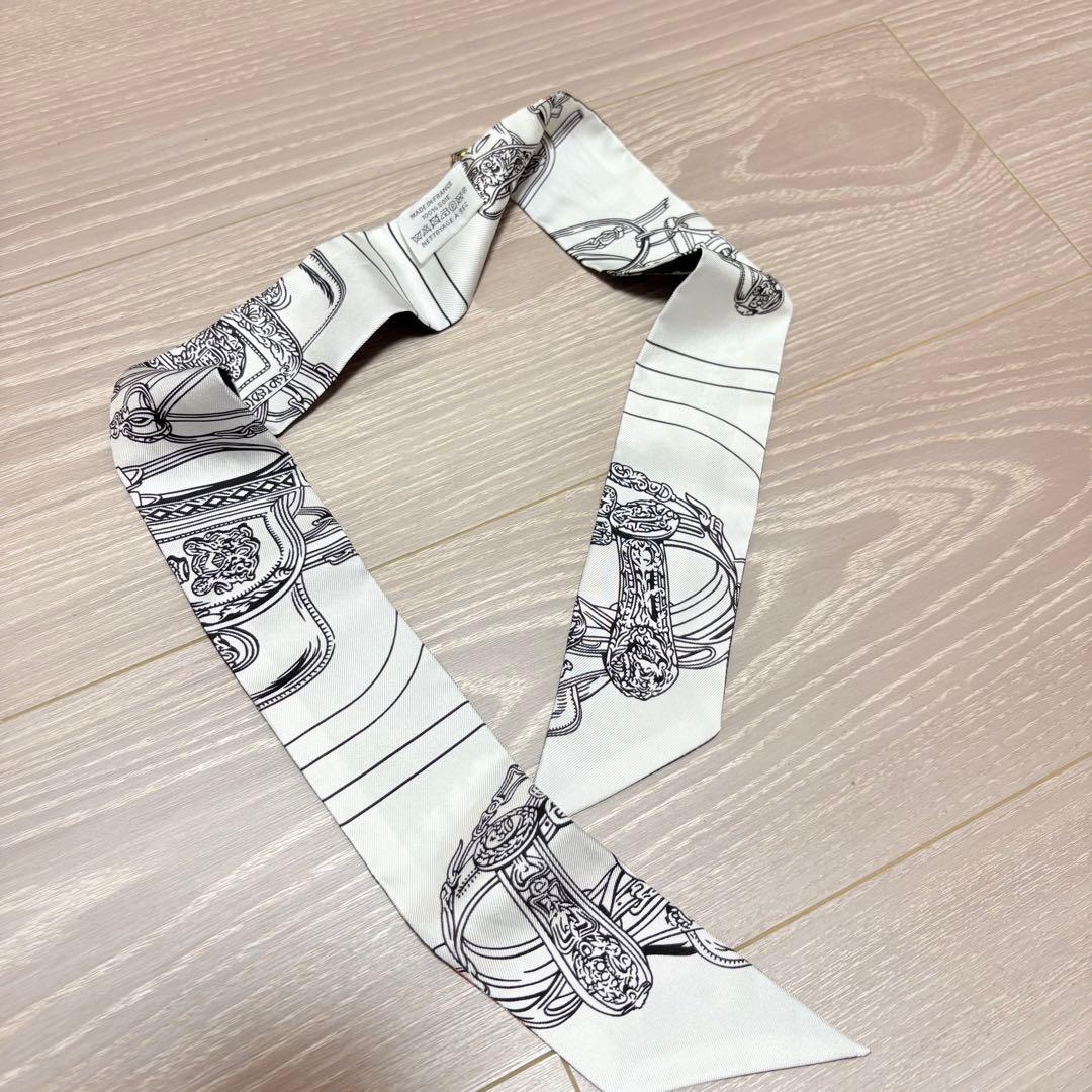 エルメスツイリーBrides de Garaブラックダブルフェイス未使用