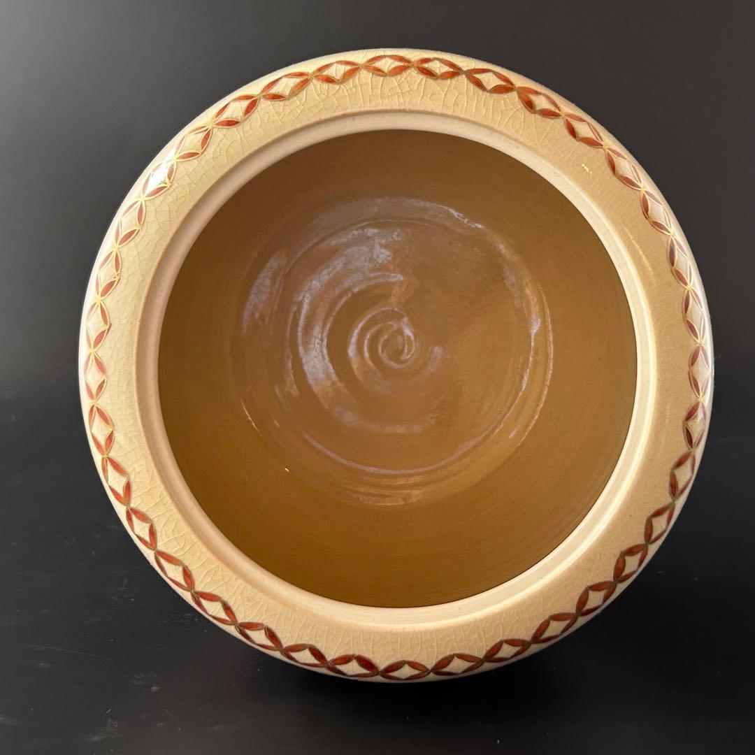 茶道具　色絵　薩摩焼　源氏絵　水指　中野静鳳　共箱　さつま焼　源氏物語　茶会