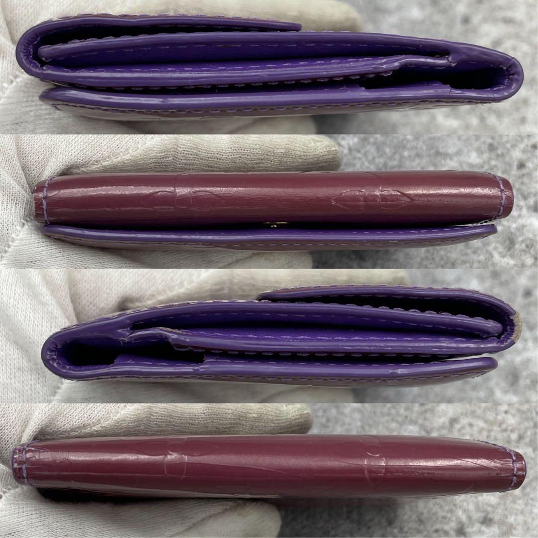 【希少】ルイヴィトン ヴェルニ 折り財布 紫 レッド系