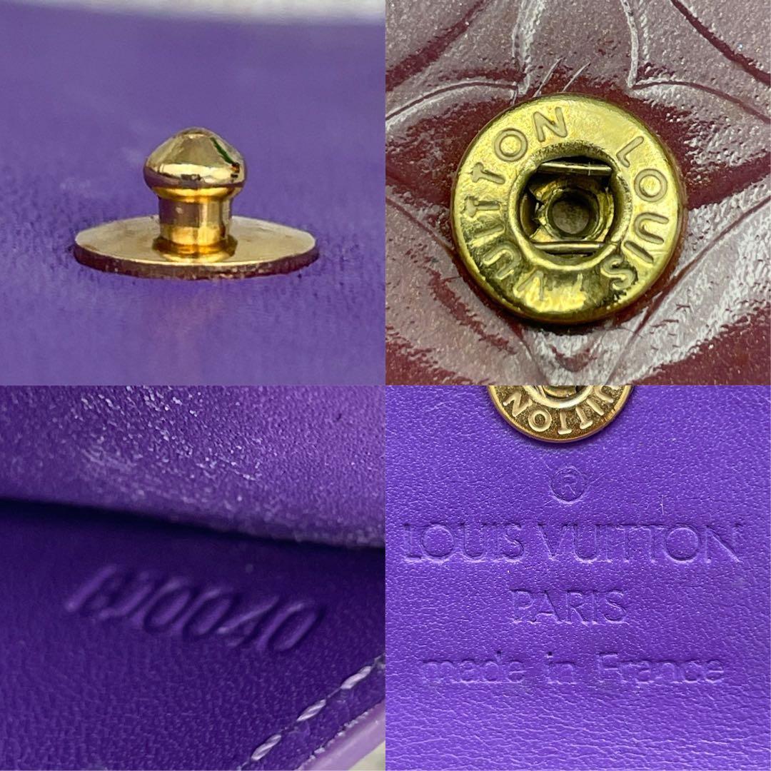 【希少】ルイヴィトン ヴェルニ 折り財布 紫 レッド系