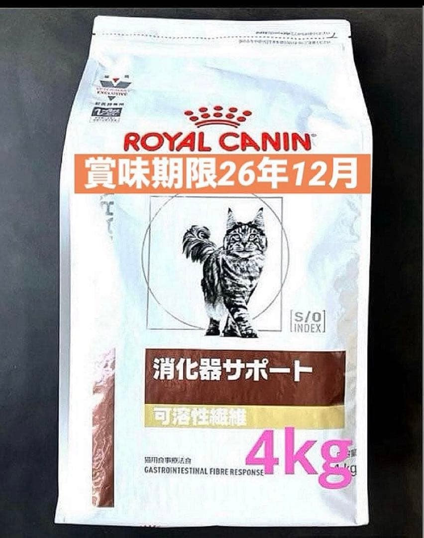 ロイヤルカナン猫消化器サポート可溶性繊維ドライ4kg賞味期限26年12月29日