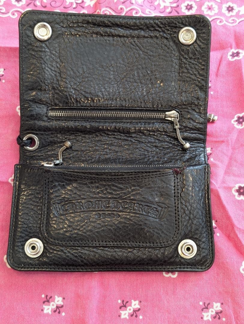 chromehearts2zipwalletアイアンクロスストラップ付き最終価格