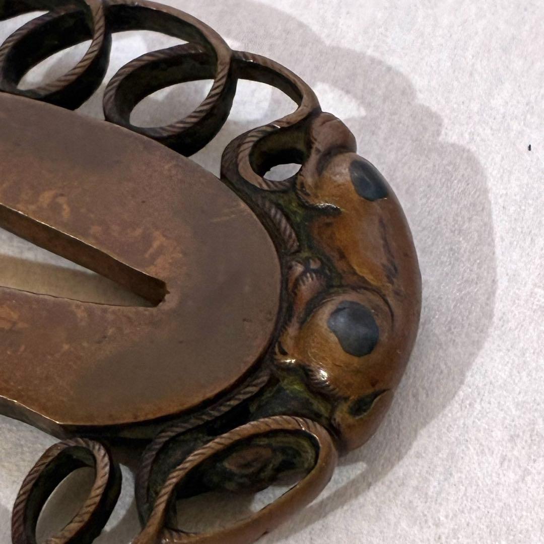 秀政作　犬透かし鍔　刀装具