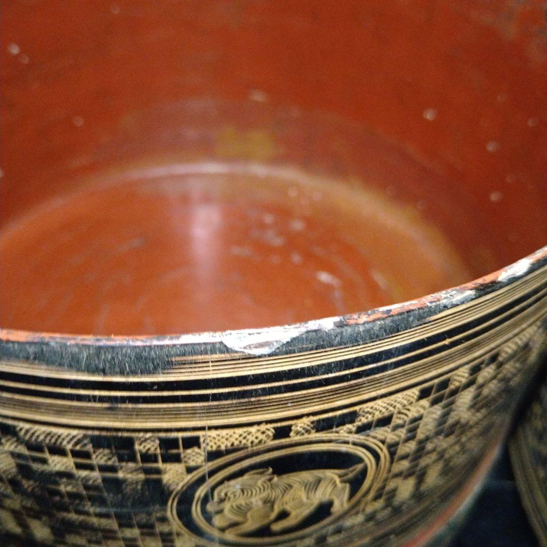 ビルマ(ミャンマー)キンマ 籃胎漆器 アンティーク