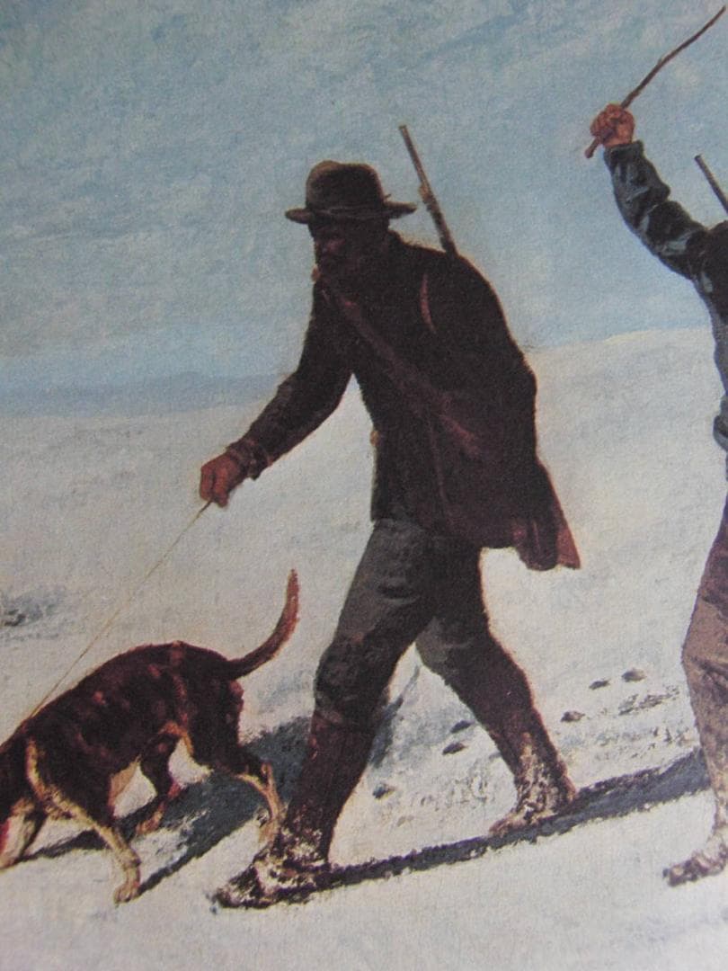 ギュスターヴ・クールベ、【密猟者】、希少な額装用画集より、状態良好、新品額装付