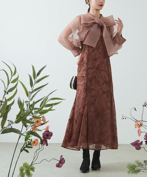 極美品 カナ ボウタイ リボン ボレロ ワンピース M 結婚式 オケージョン