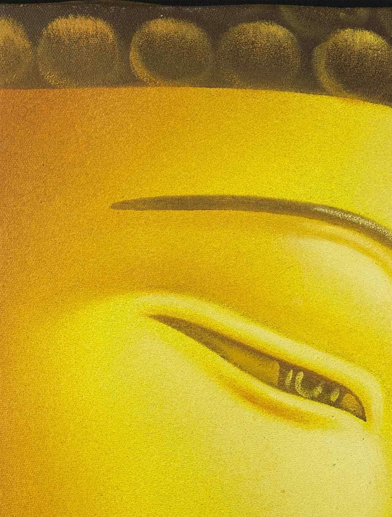 香月泰男　ミクストメディア　肉筆『仏頭』表と裏サイン　鑑定　F6　額無　b832