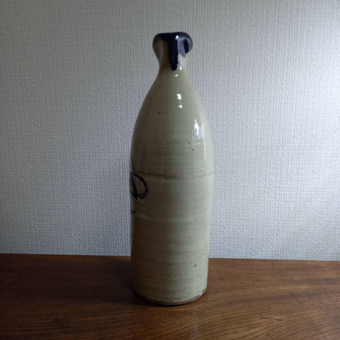 ​【大型28cm】口染付 鉄絵 徳利 渦巻文様 骨董 酒器 民藝 一輪挿し 花瓶