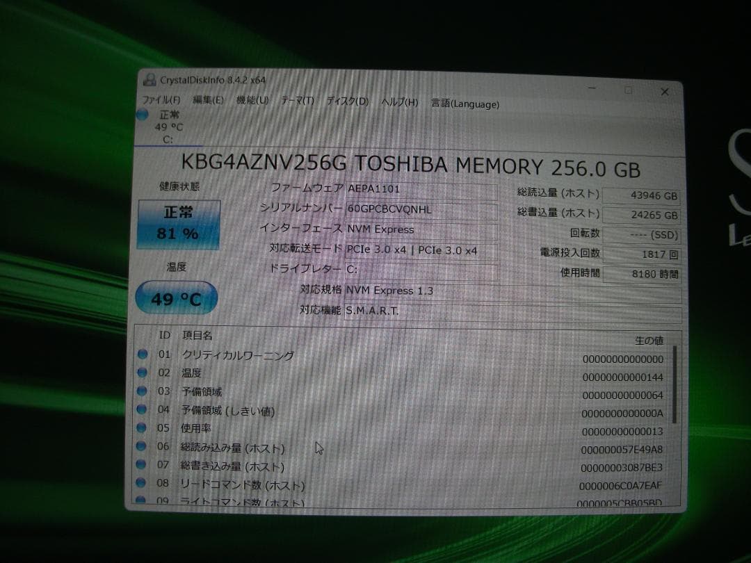 希少16GBメモリ/CF-SV9/Office2024+SSD256(483)