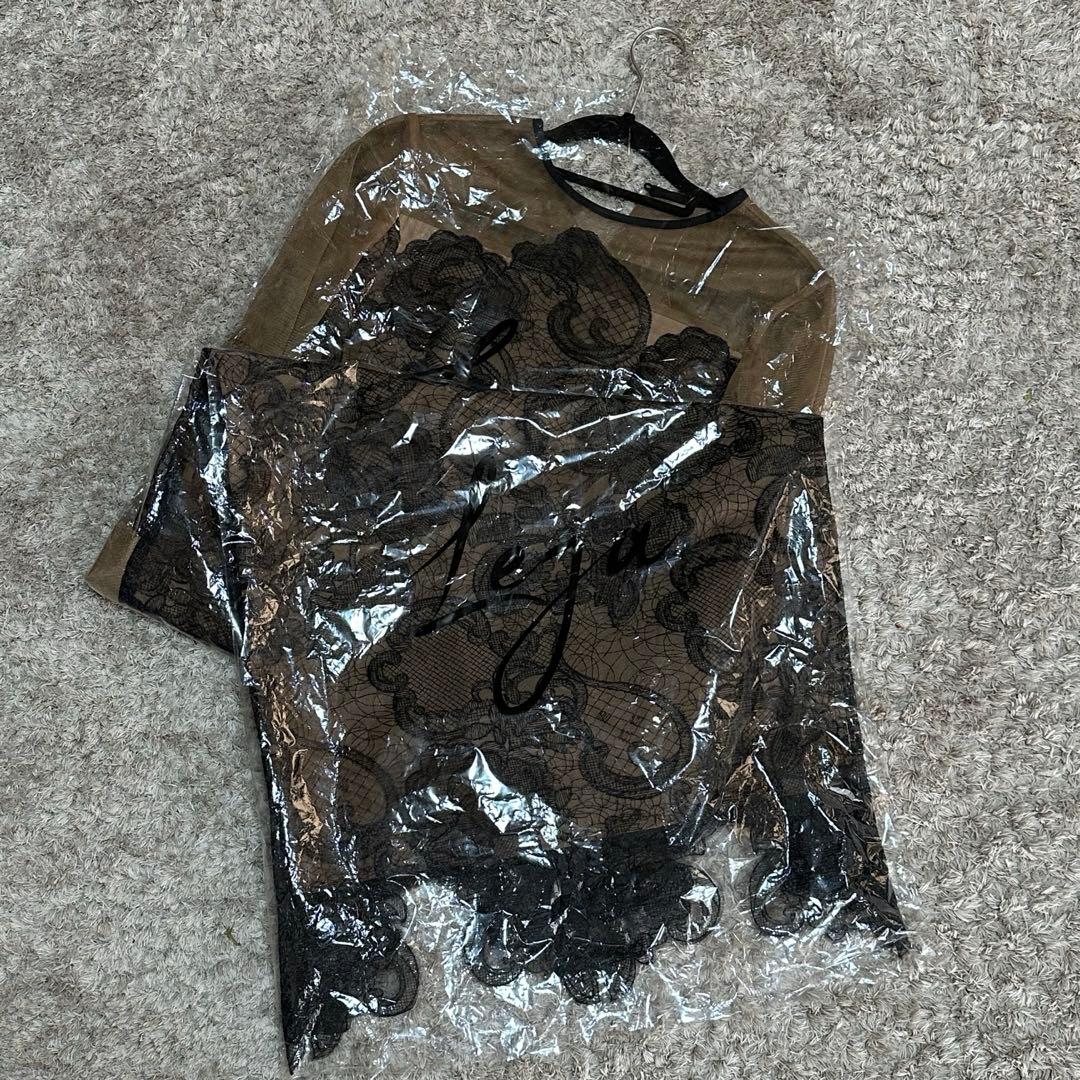 Leja レースパーティードレス ブラック/ベージュ