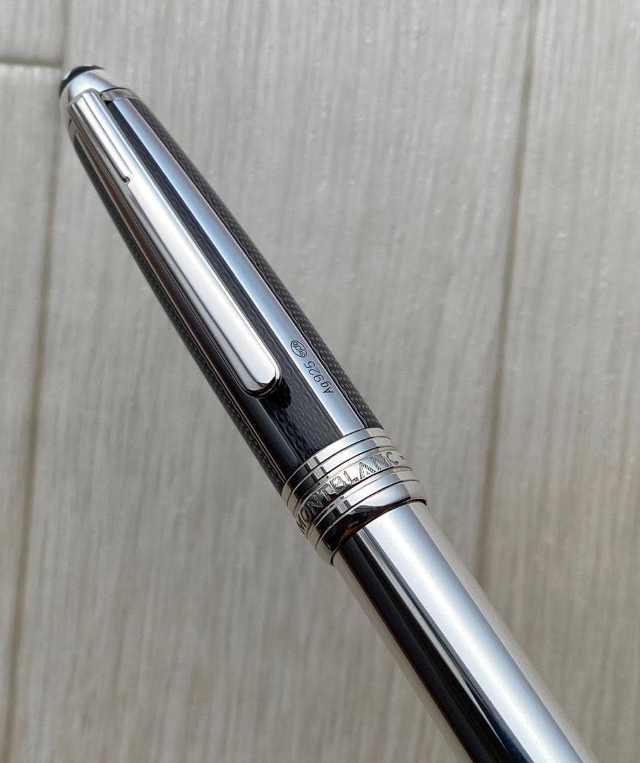 未使用に近い　モンブラン ソリティアシルバーファイバー 925 ボールペン