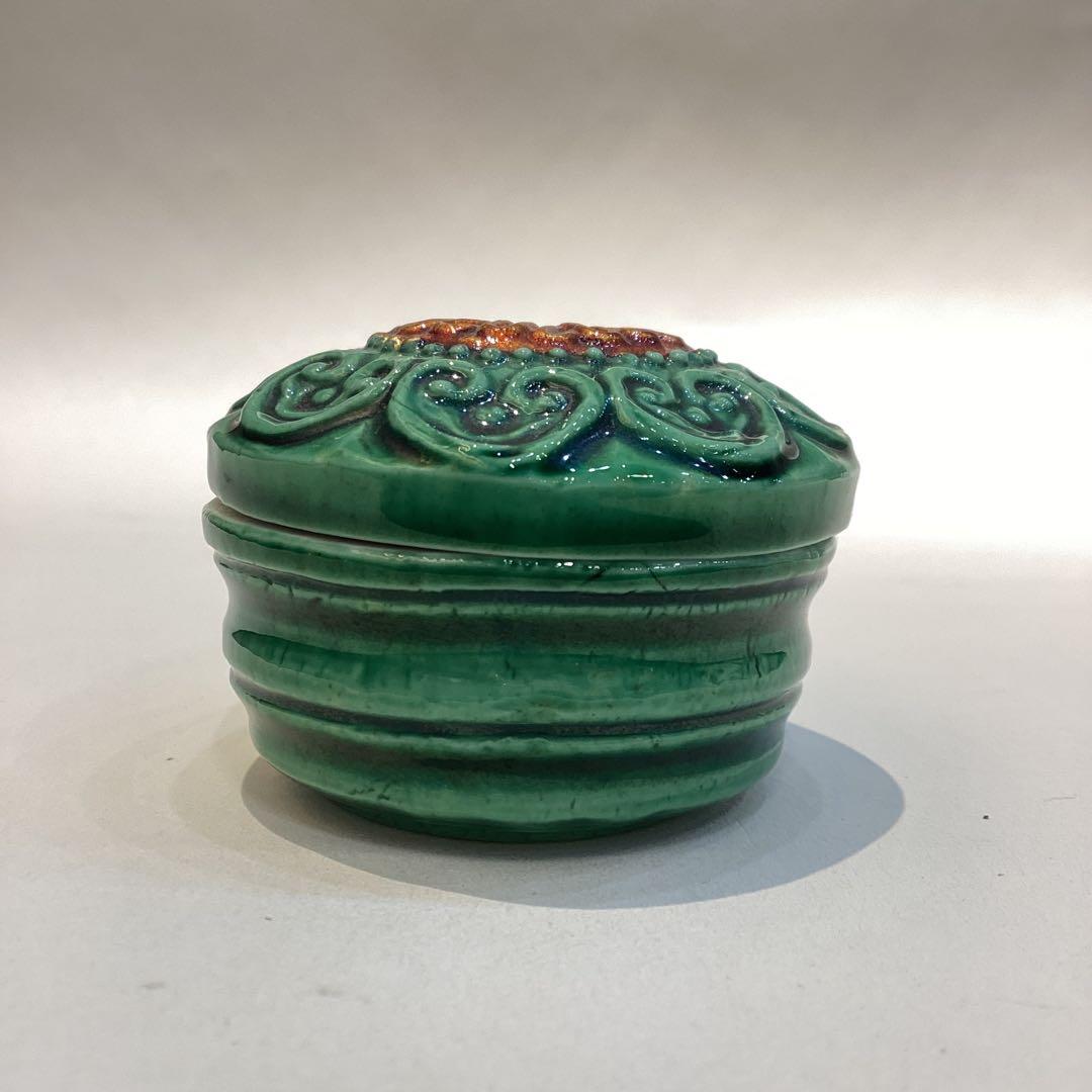 交趾　竹節香合　中村翠嵐作