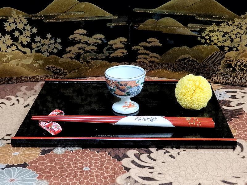 古伊万里　金襴手　花鳥紋に丁子の図　馬上盃　猪口　食前酒D060AS- CBm