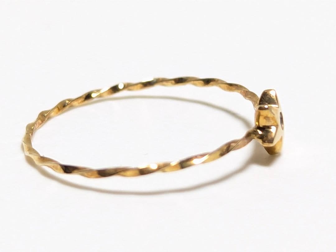 K18 天然ブルーダイヤモンド 星型モチーフ ツイストリング